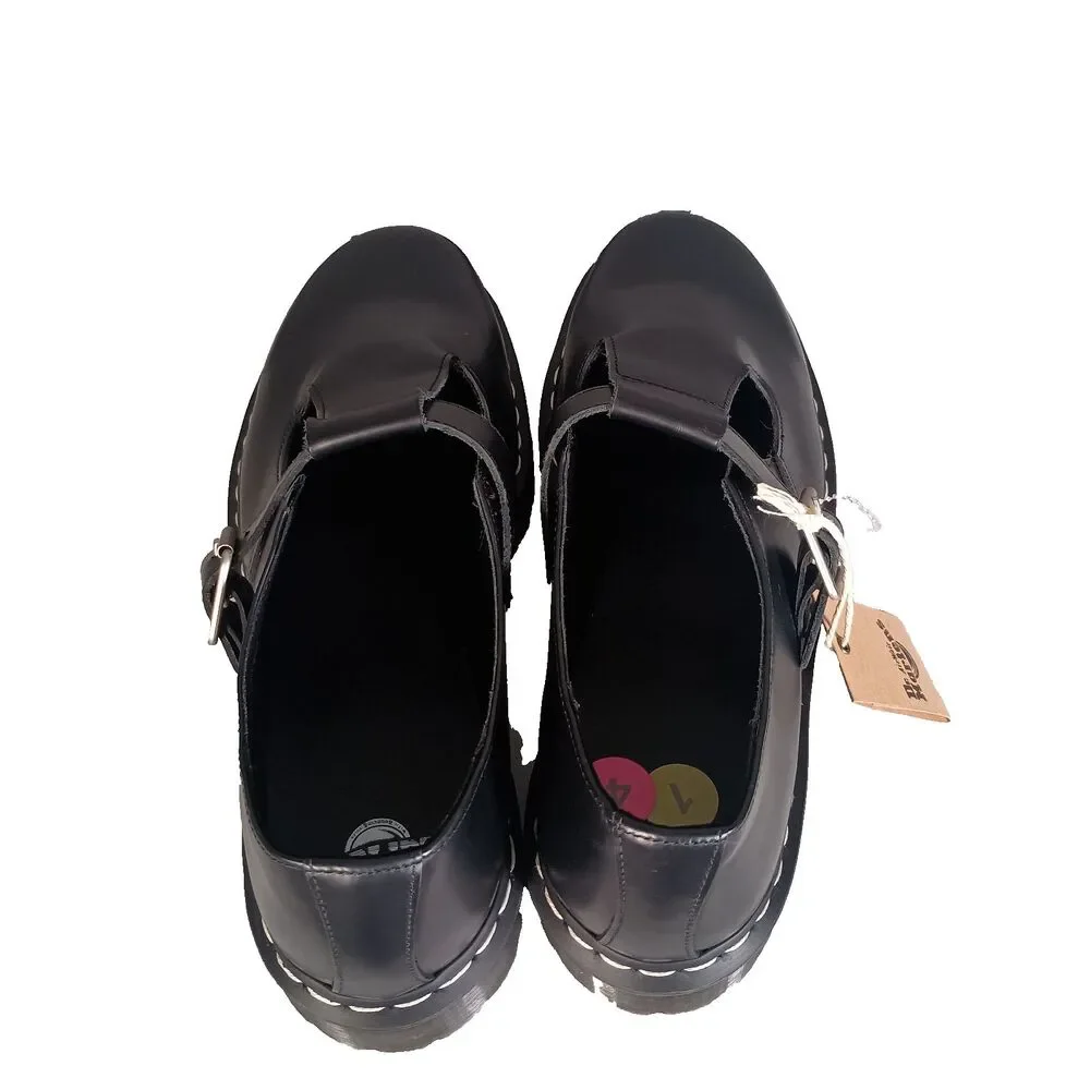 Dr. Martens Polley Bex Smooth Leather Mary Jane Shoes Black Mens 14